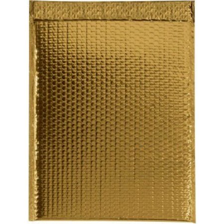 BOX PACKAGING Glamour Bubble Mailers, 13"W x 17-1/2"L, Gold, 100/Pack GBM1317GD